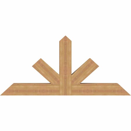 Ekena Millwork Saratoga Timber Gable Bracket, Western Red Cedar, 60"W x 27"H x 5 1/2"D x 5 1/2"F, 11/12 Pitch GBW060X27X0606SAR00SWR